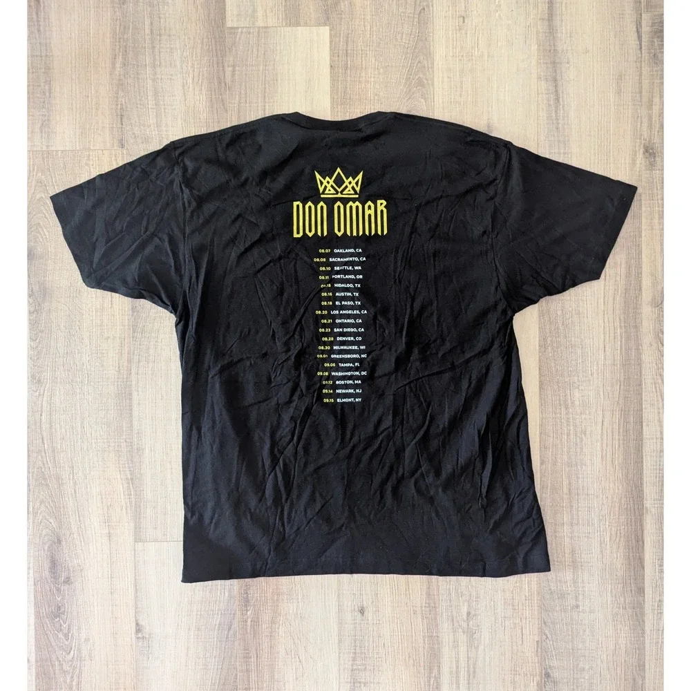 Don Omar Back To Reggaeton US Tour 2024 Concert TShirt Black Mens XXL Tultex 202